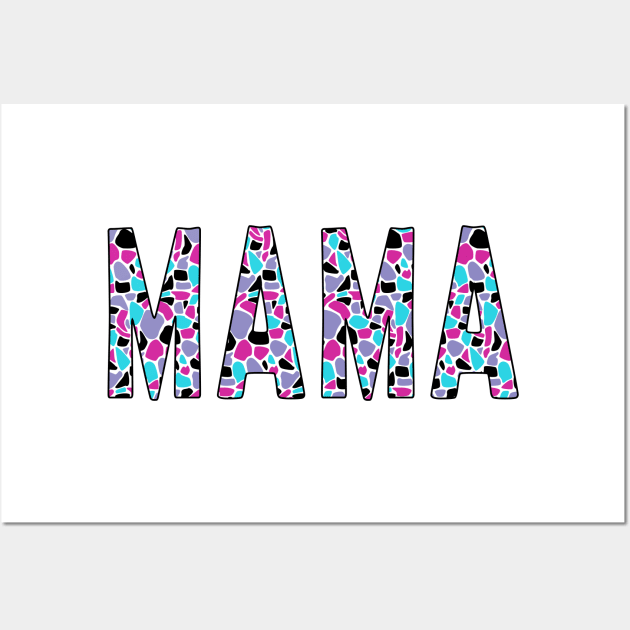 Mama Giraffe Print Tee - Tee for moms, mamas, momlife Wall Art by LittleMissy